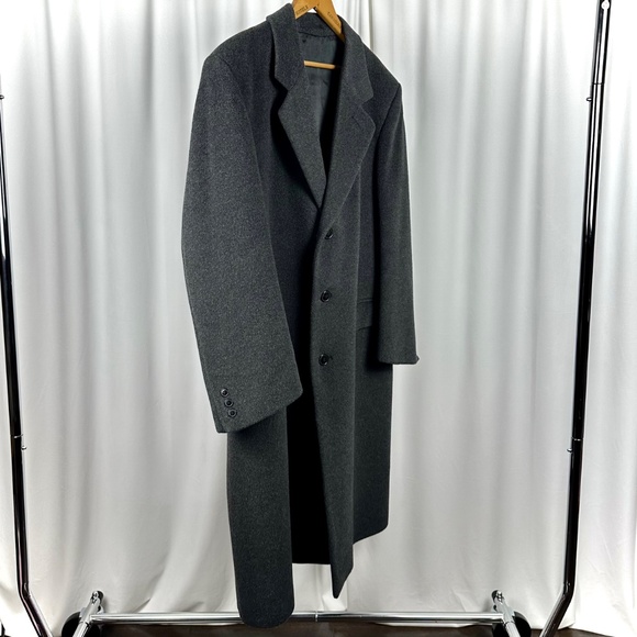 Vintage 50' 60’s ‘James Street’ Long Wool and Cashmere Peacoat in Grey - M/L - Picture 5 of 13